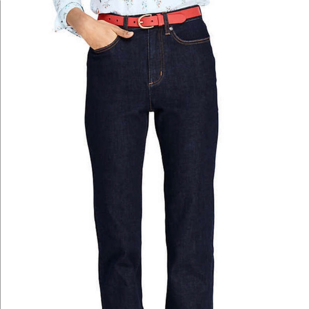 Lands End high-rise dark wash jeans
